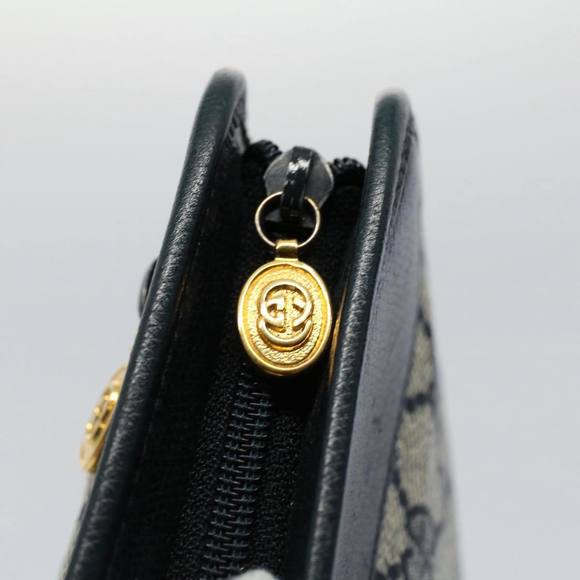 GUCCI GG Supreme Clutch Bag PVC Leather Navy Gray 014 115 Auth yk8933 - Picture 10 of 16